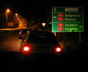 Schilder / nachts in Polen